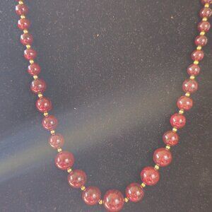 Maroon Beaded Necklace (Very Pretty) (Clasp needs fixing)